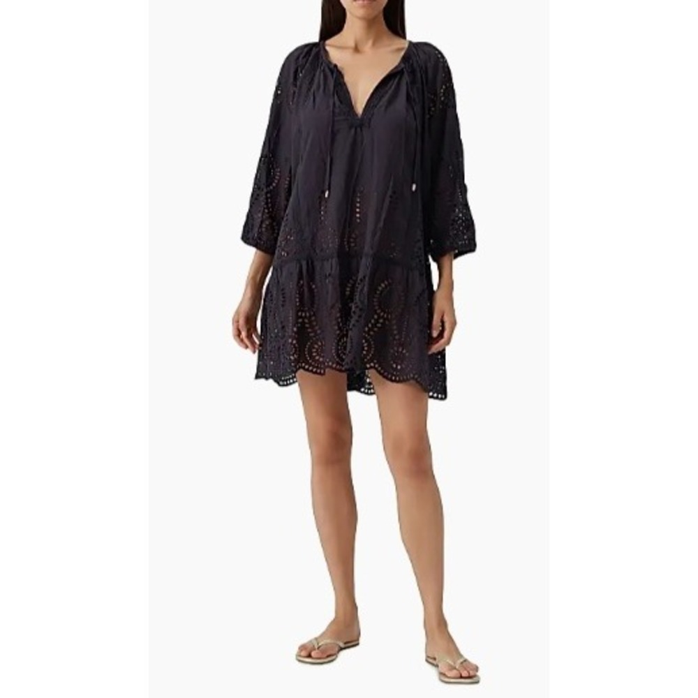Melissa Odabash Ashley Coverup Eyelet Lace Mini Dress M